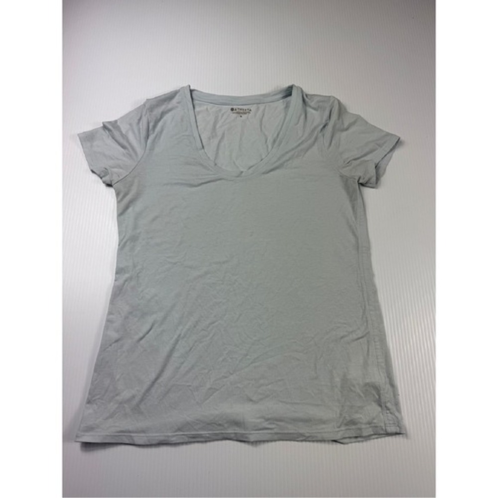 Athleta Breezy Relaxed V-Neck Tee T-Shirt Activewear Top Comfy Casual Gray S